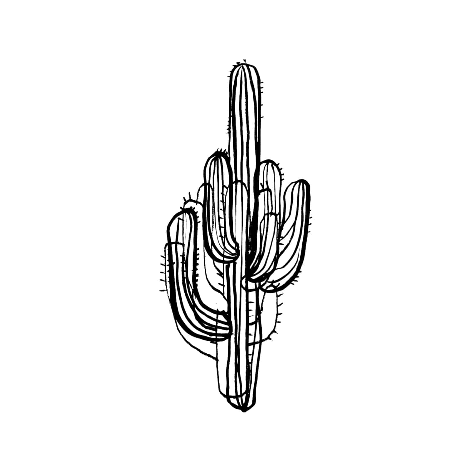 태틀리 Saguaro Cactus 타투스티커 페어 2매