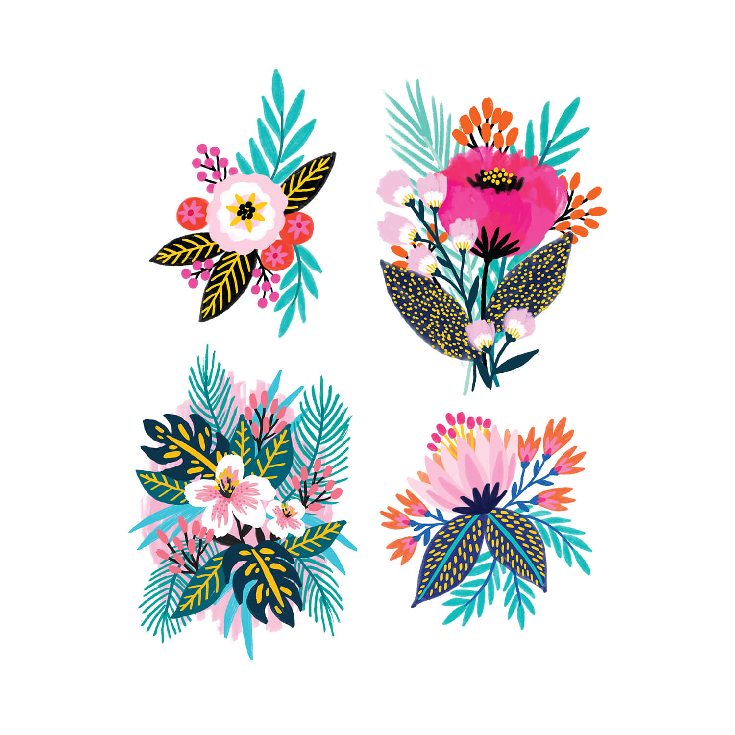 태틀리 Brilliant Blooms 타투스티커 세트 8매