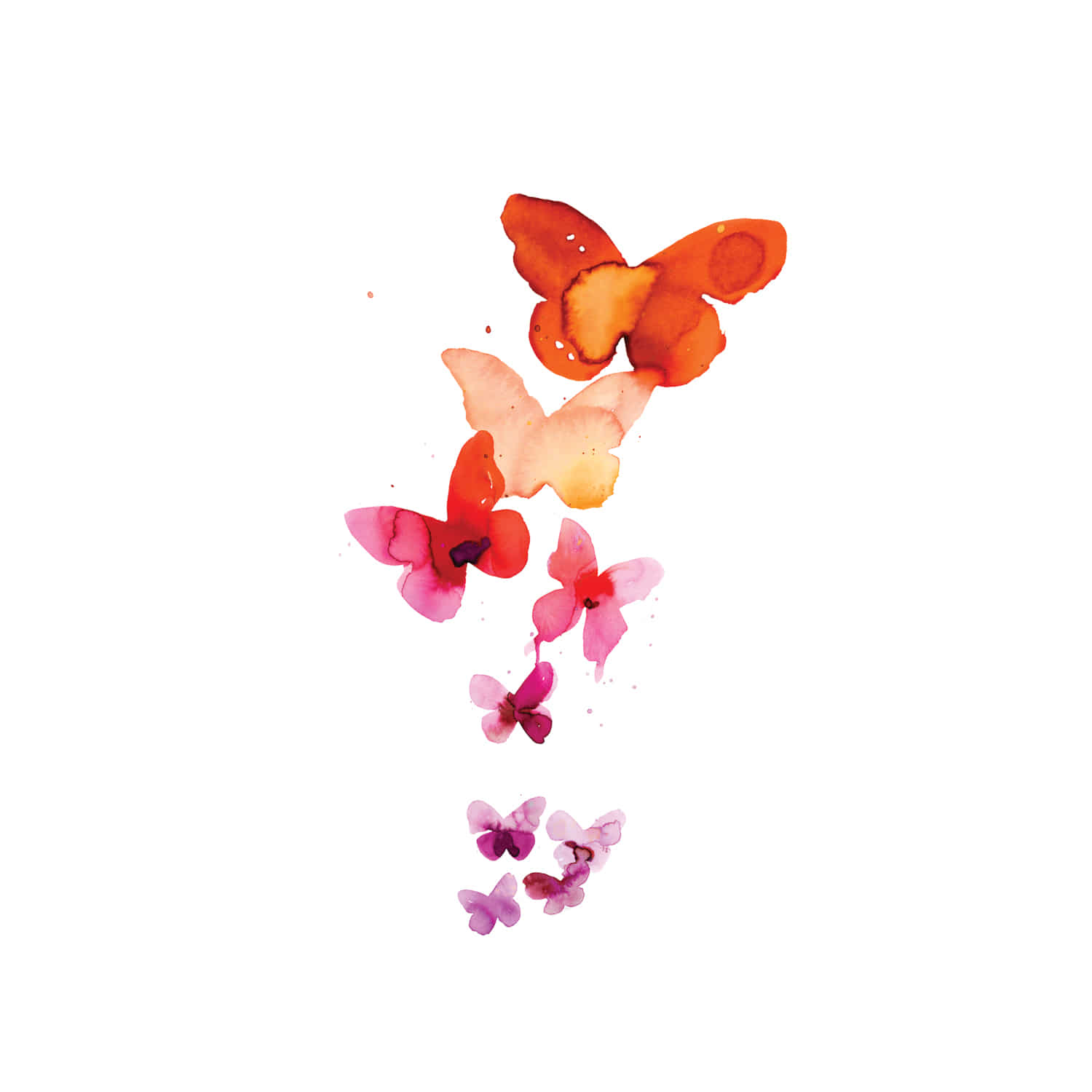 태틀리 Coral Butterflies 타투스티커 페어 2매