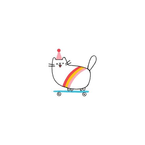 태틀리 Skateboard Kitty 타투스티커 페어 2매