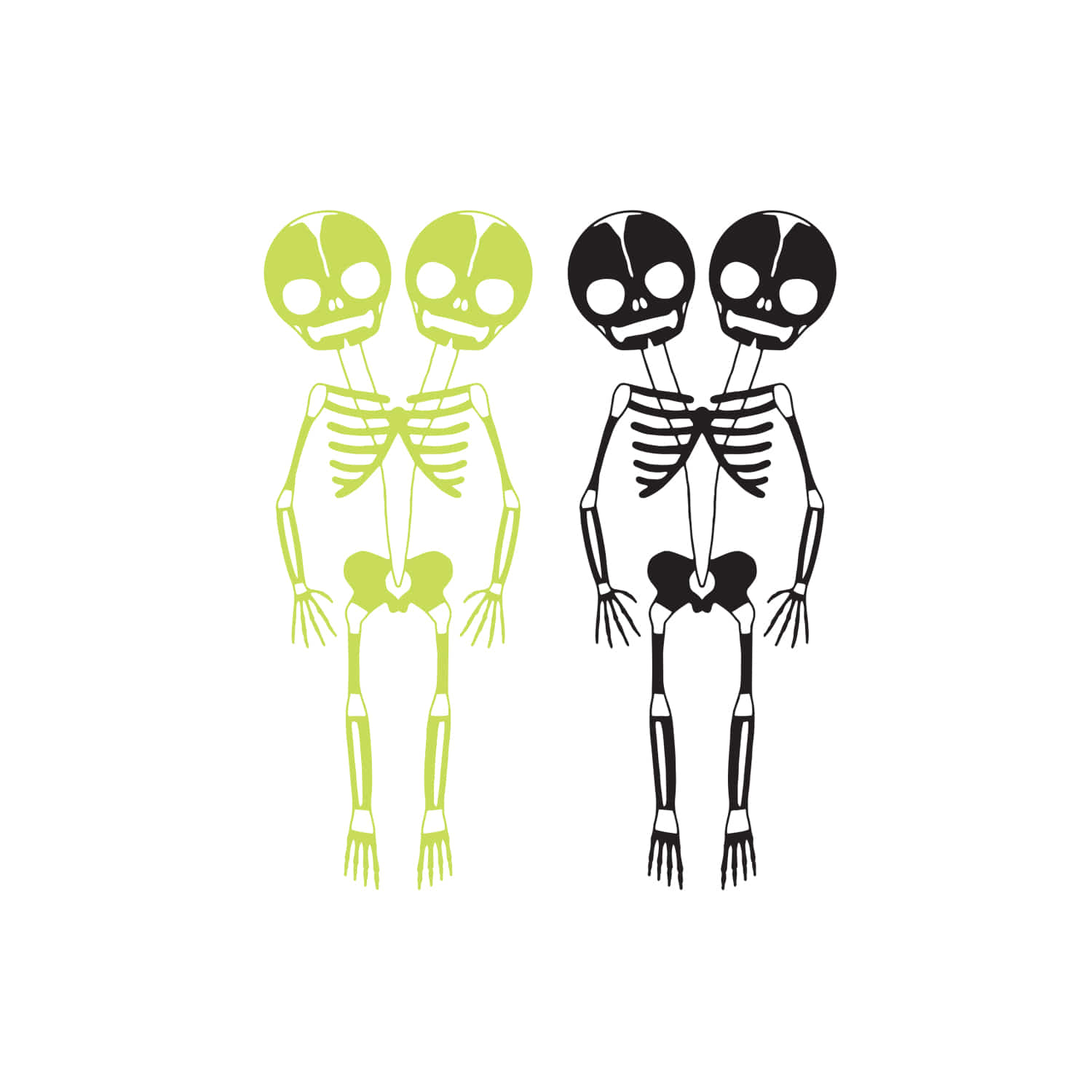 태틀리 Skeletons 야광 타투스티커 페어 2매